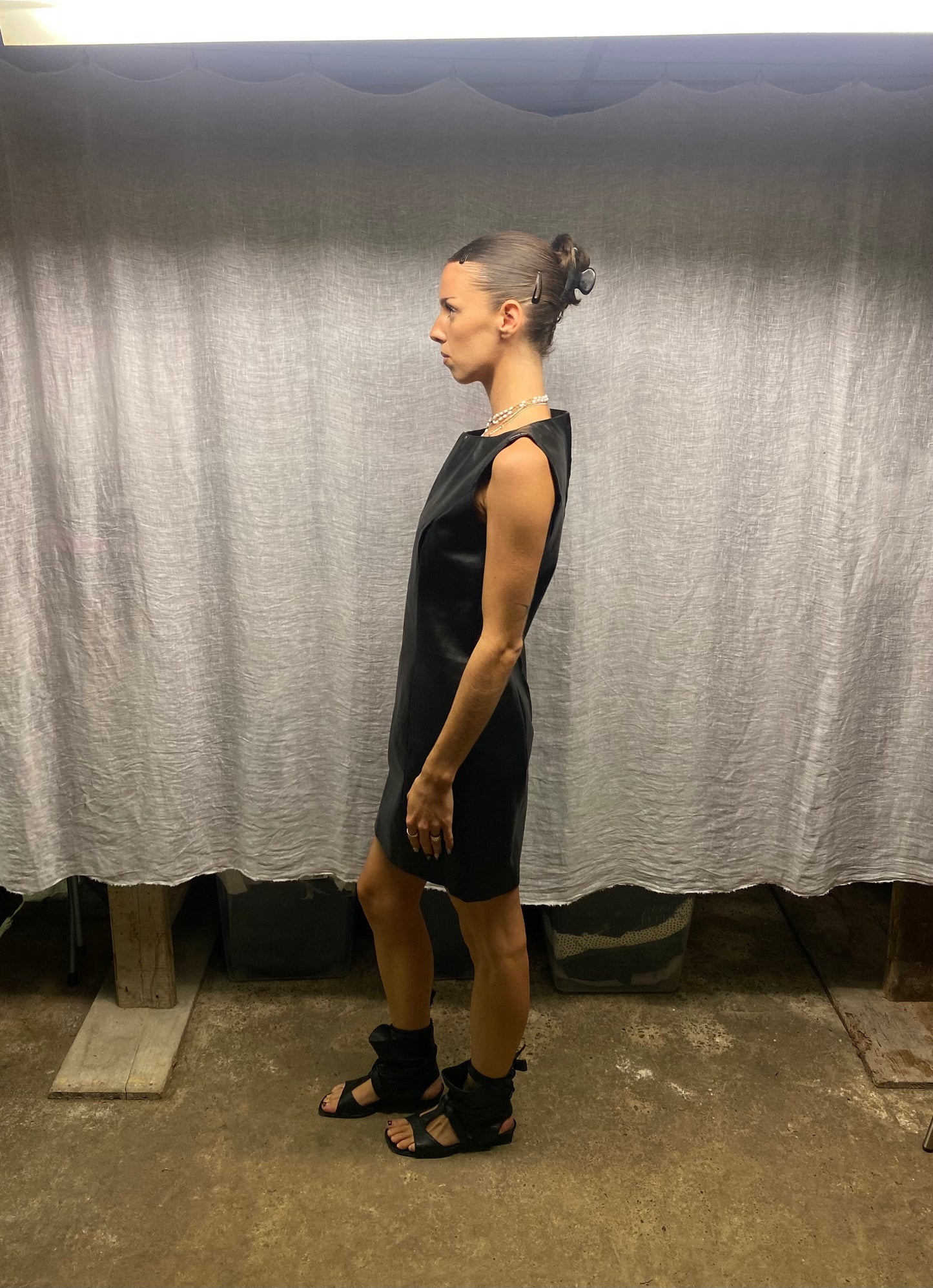Faux leather dress