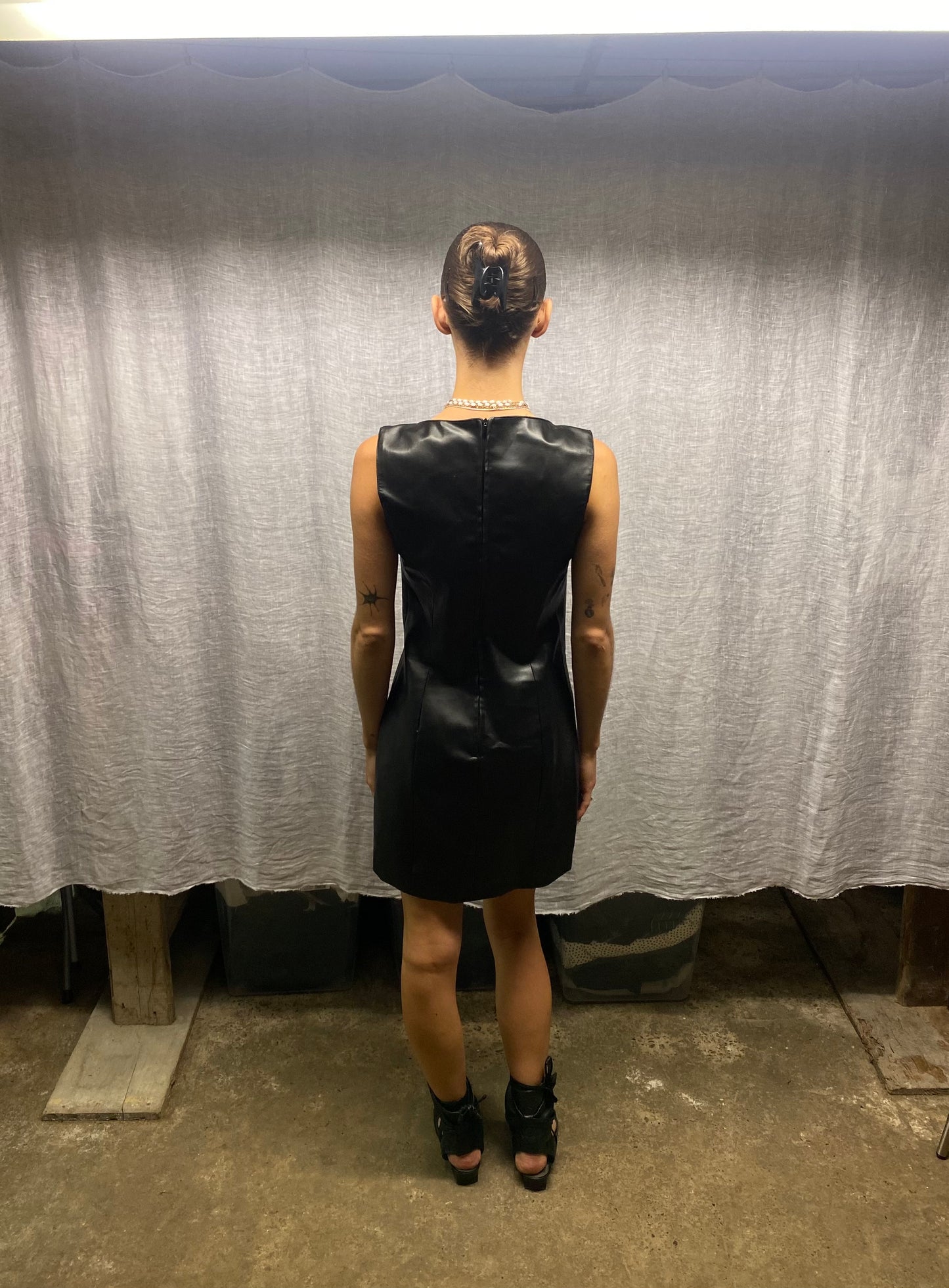 Faux leather dress