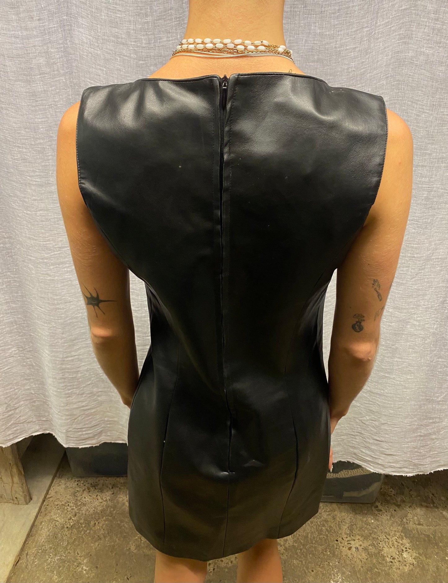 Faux leather dress