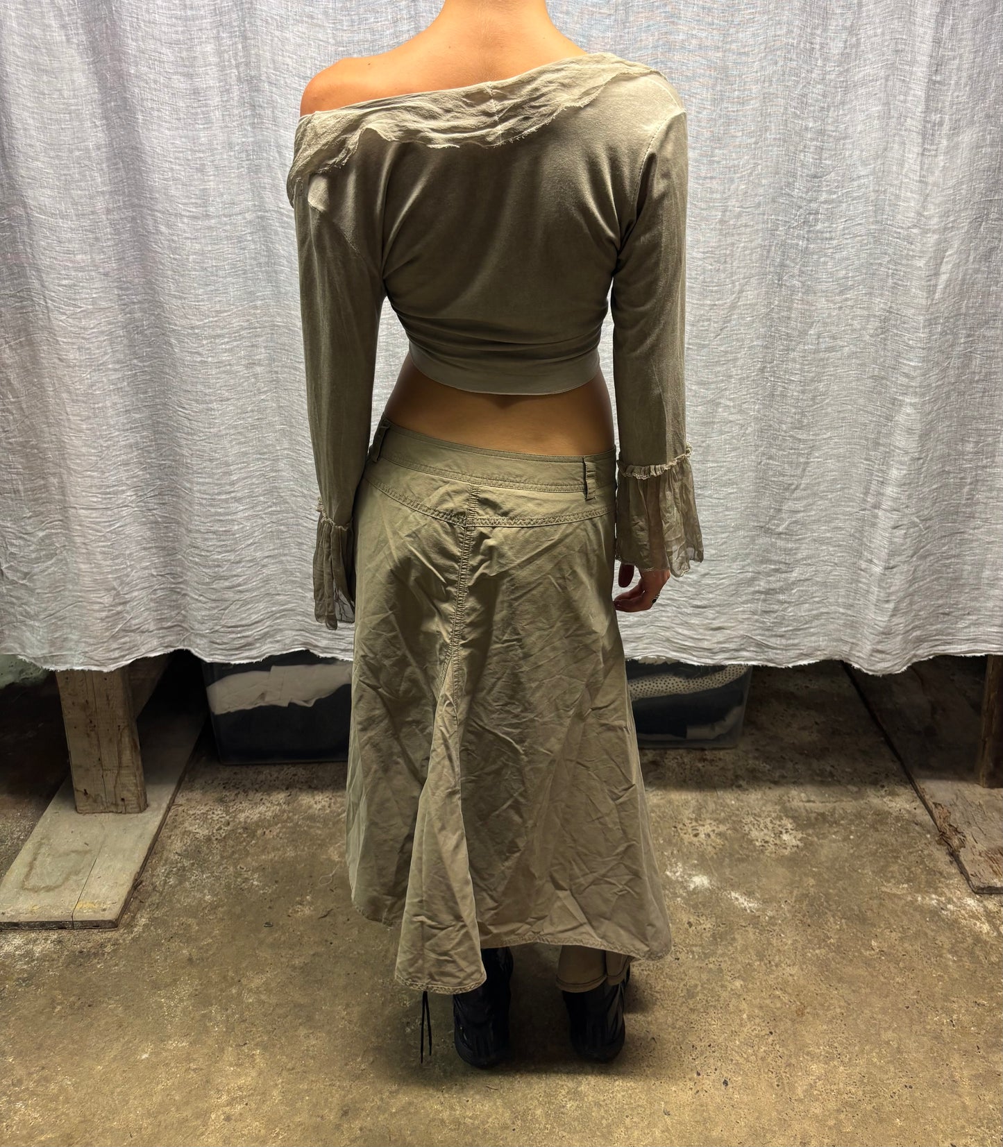 Long beige skirt