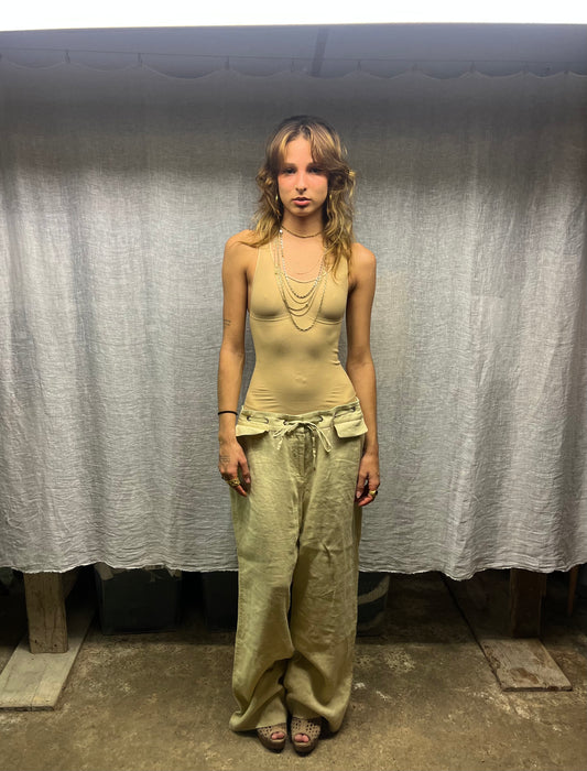 Beige baggy pant