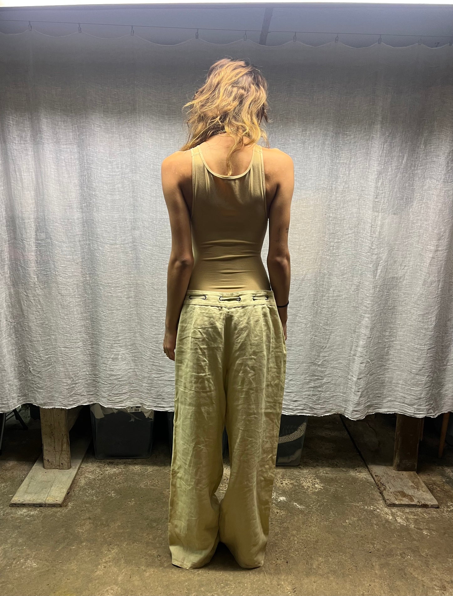 Beige baggy pant