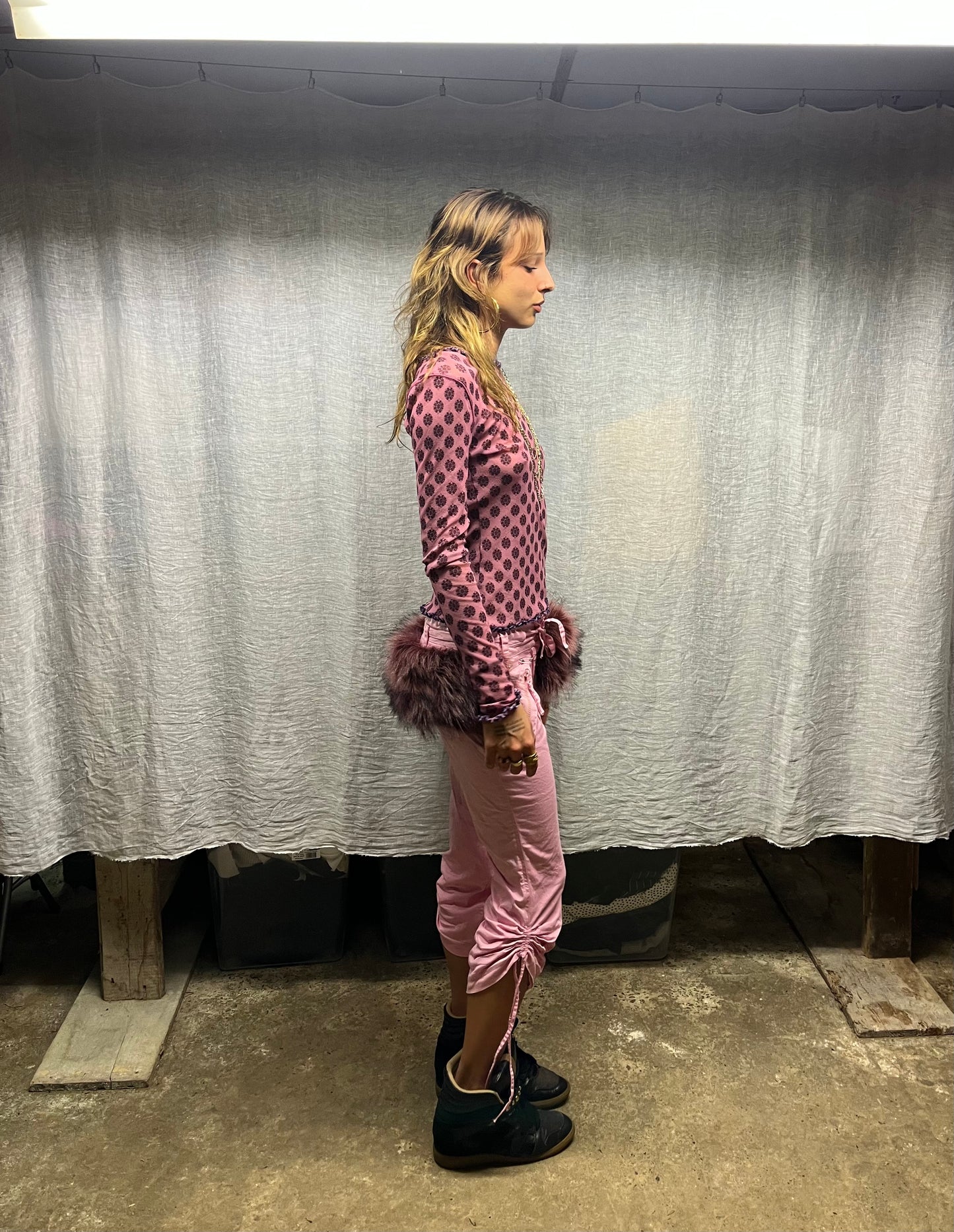Mesh pink top
