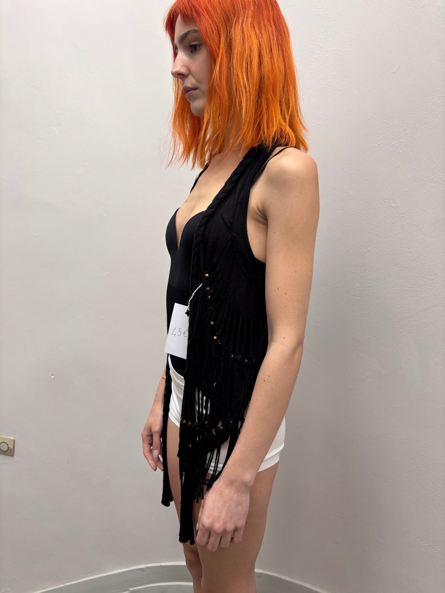 Black sleeveless cardigan