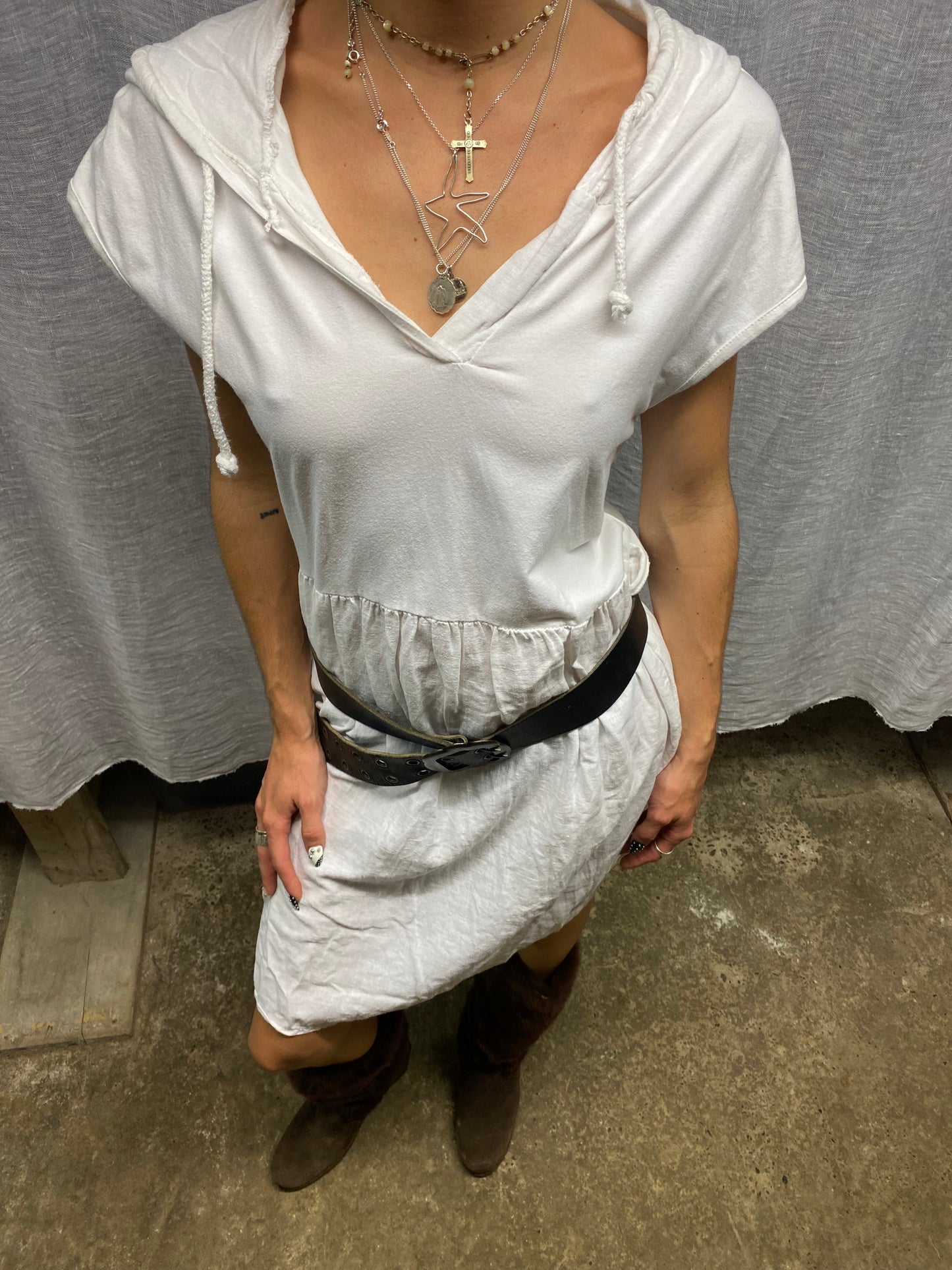 White hooded dress