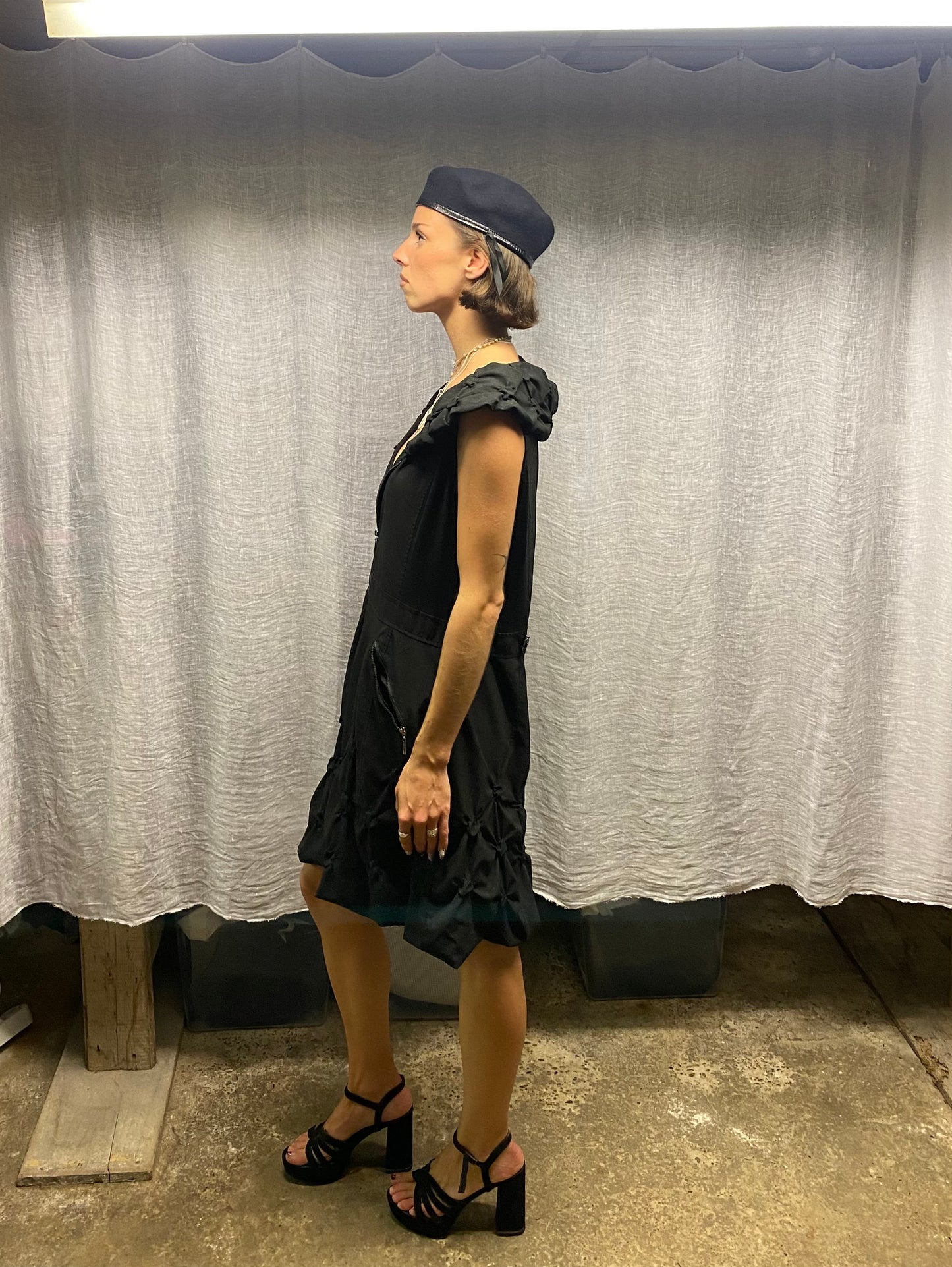 Black long dress with zip