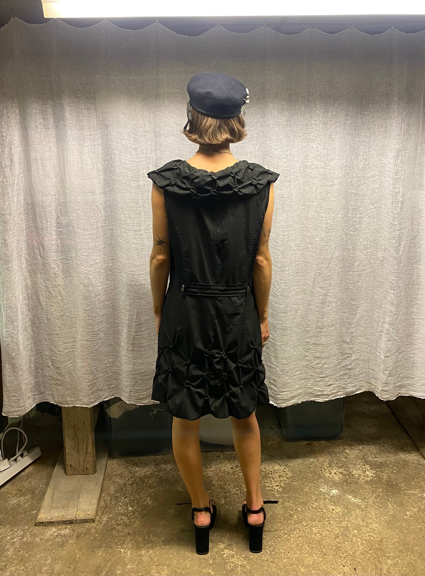 Black long dress with zip