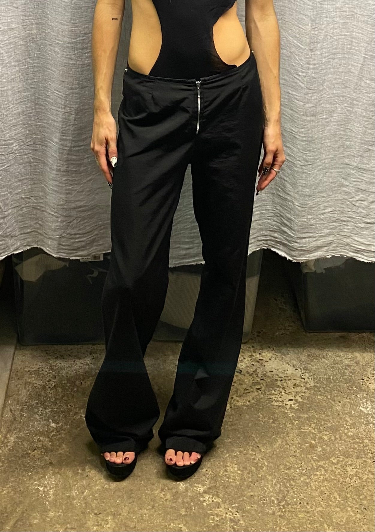 Black pant with skirt