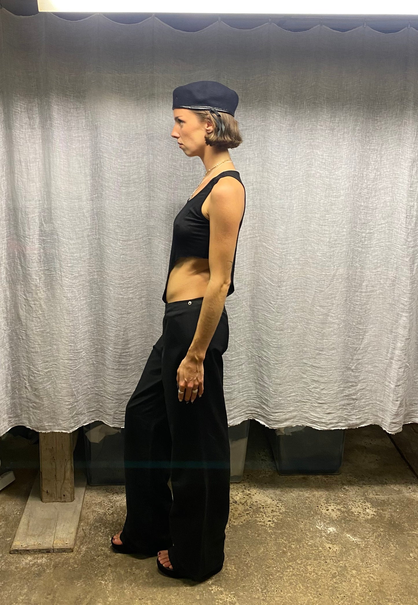 Black pant with skirt