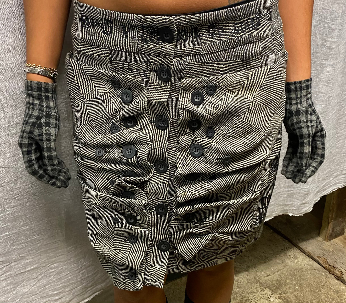 Vintage button-up skirt