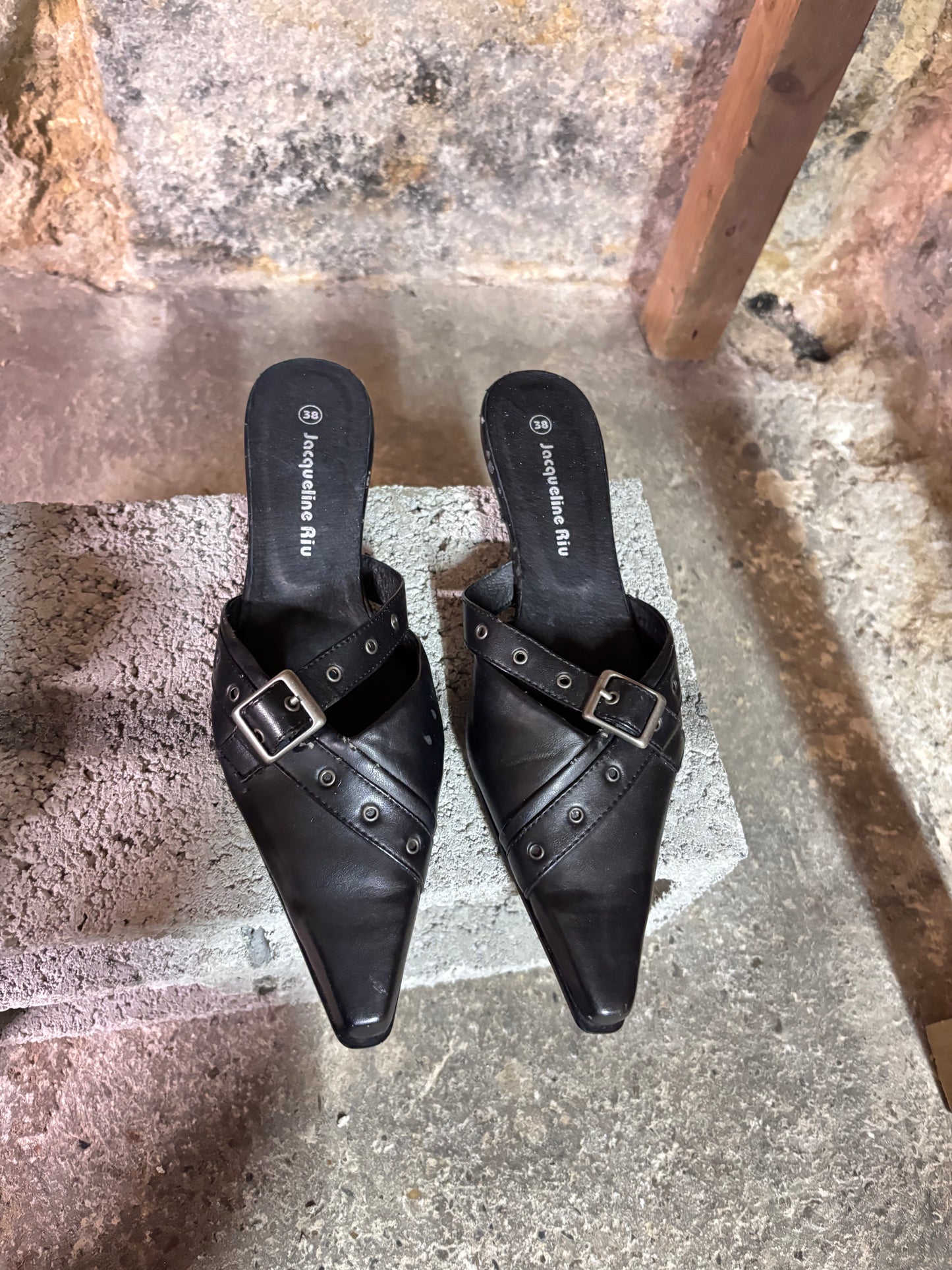 Black pointed heels