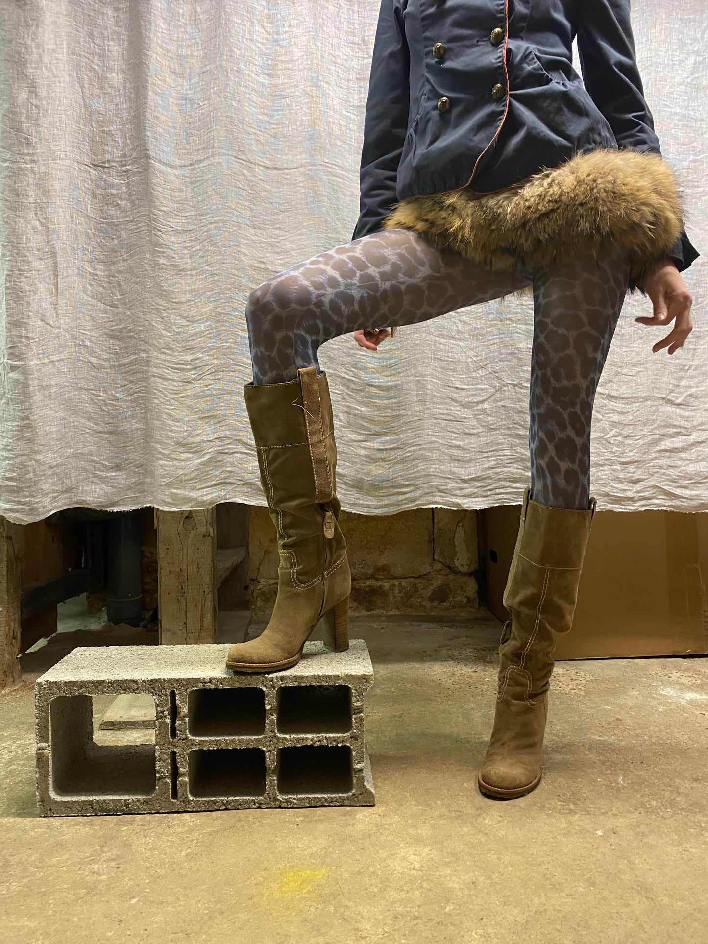 Suede high boots