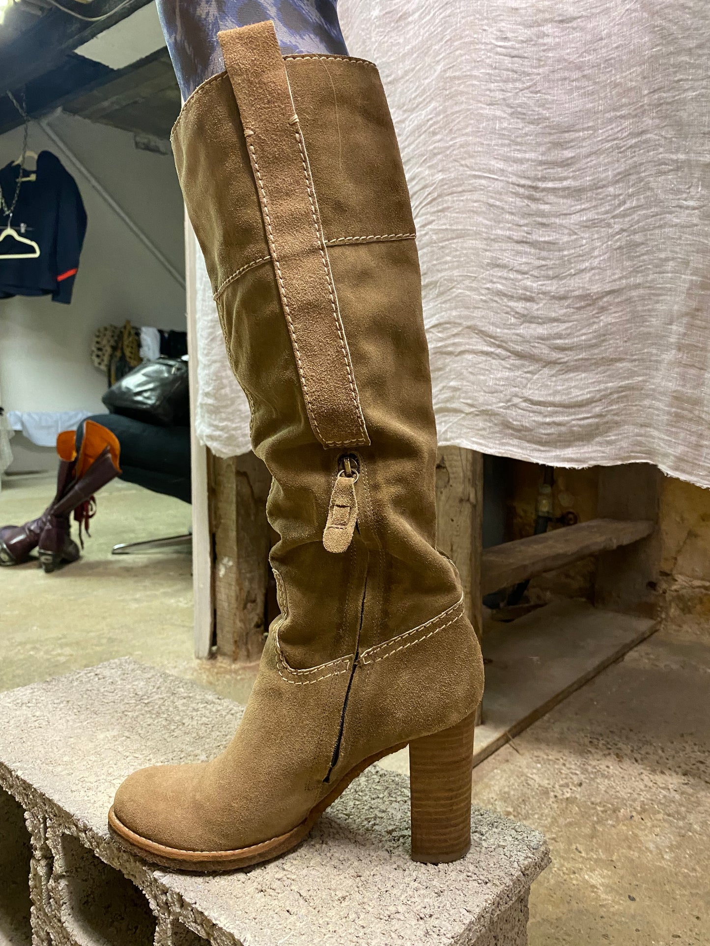 Suede high boots
