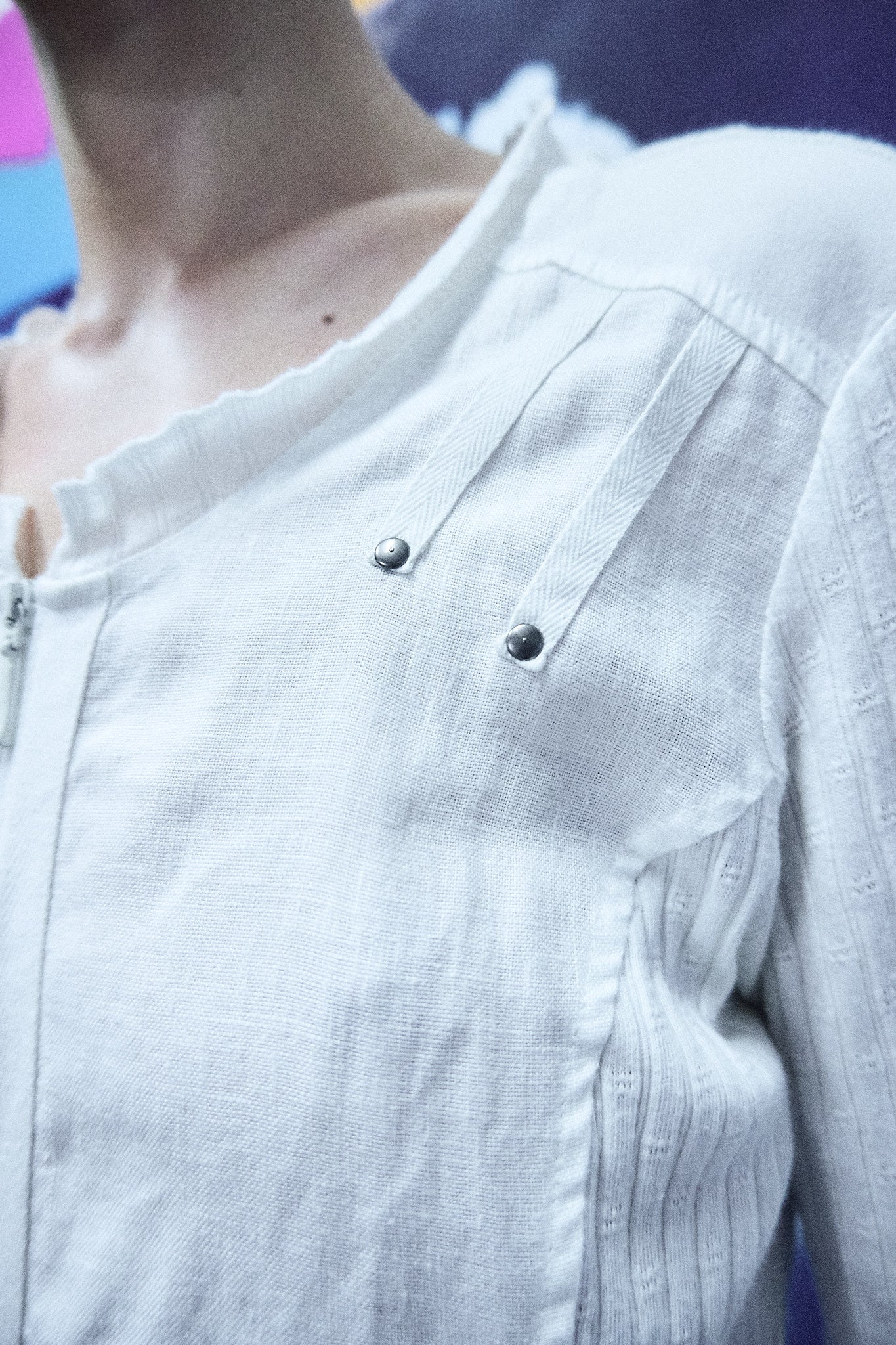 White long-sleeved top