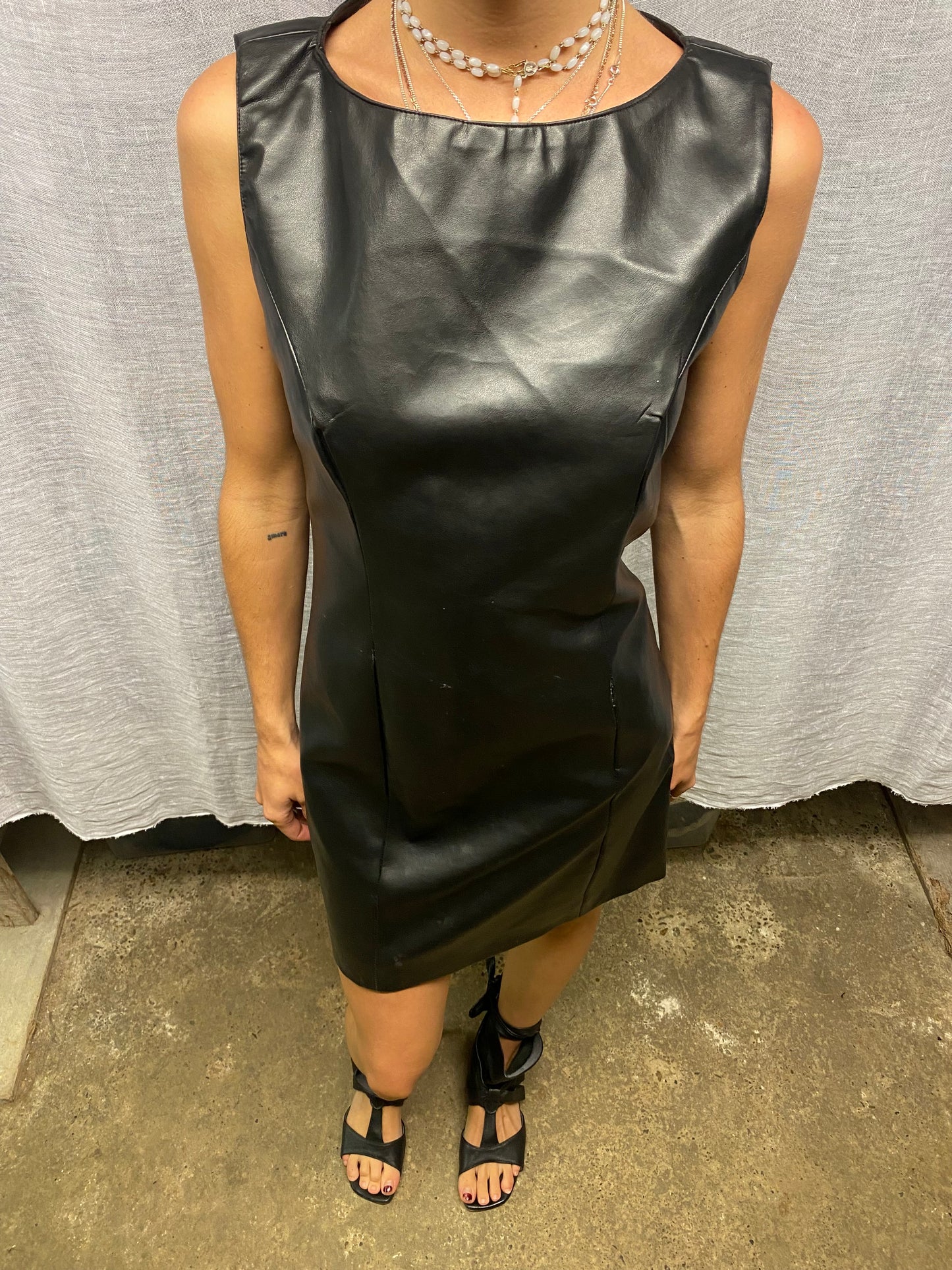 Faux leather dress