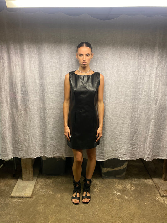 Faux leather dress