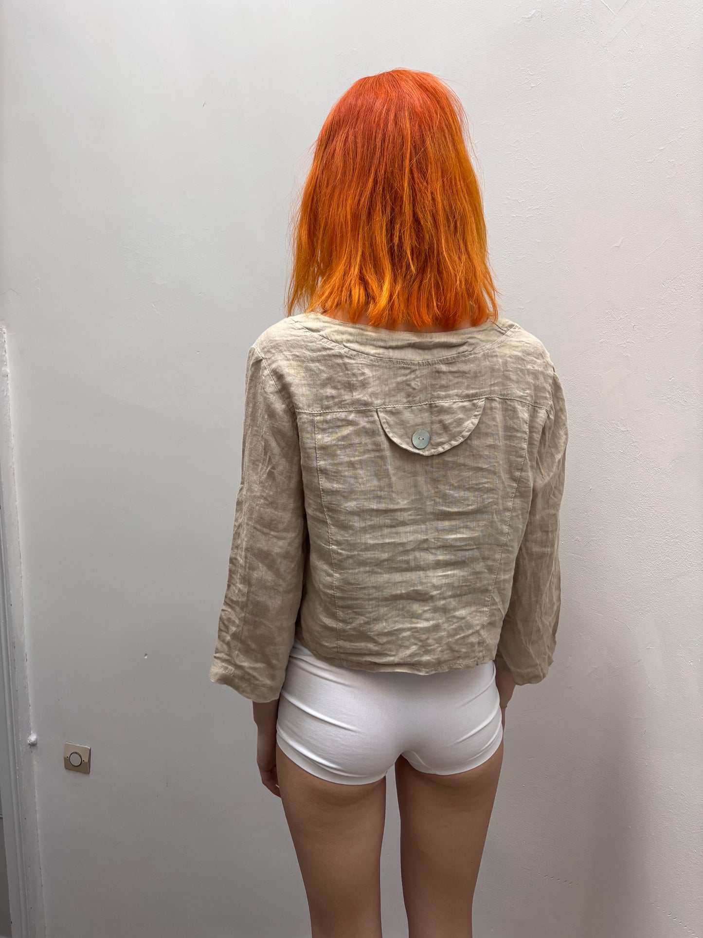 Beige linen cardigan