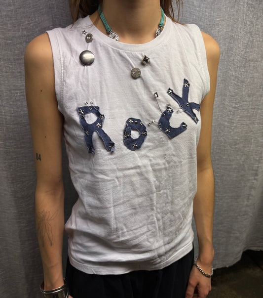 ROCK upcycled tank top