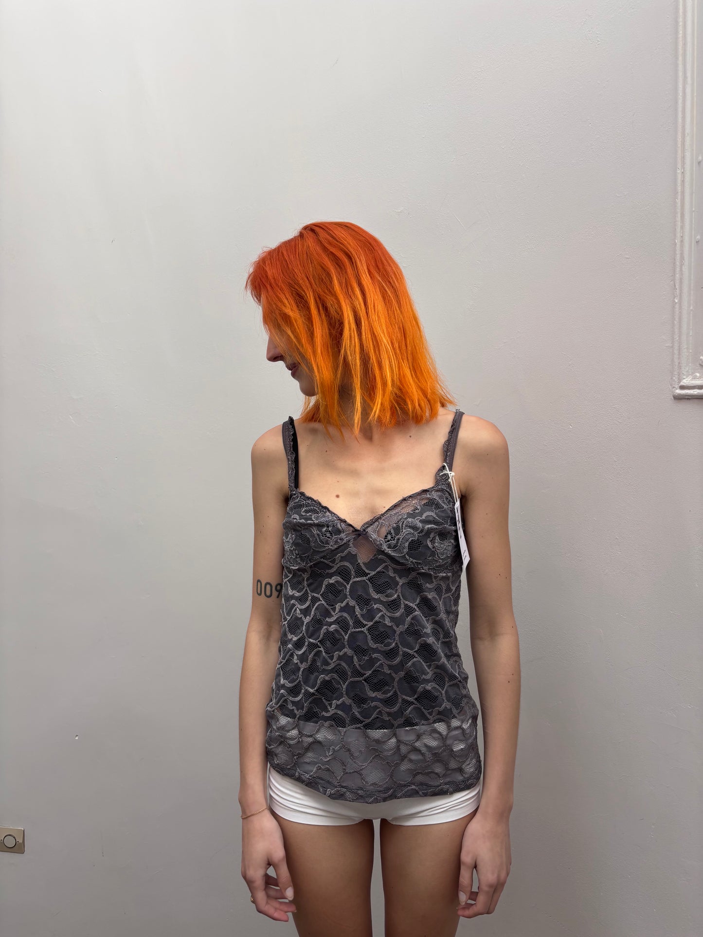 Grey lace top