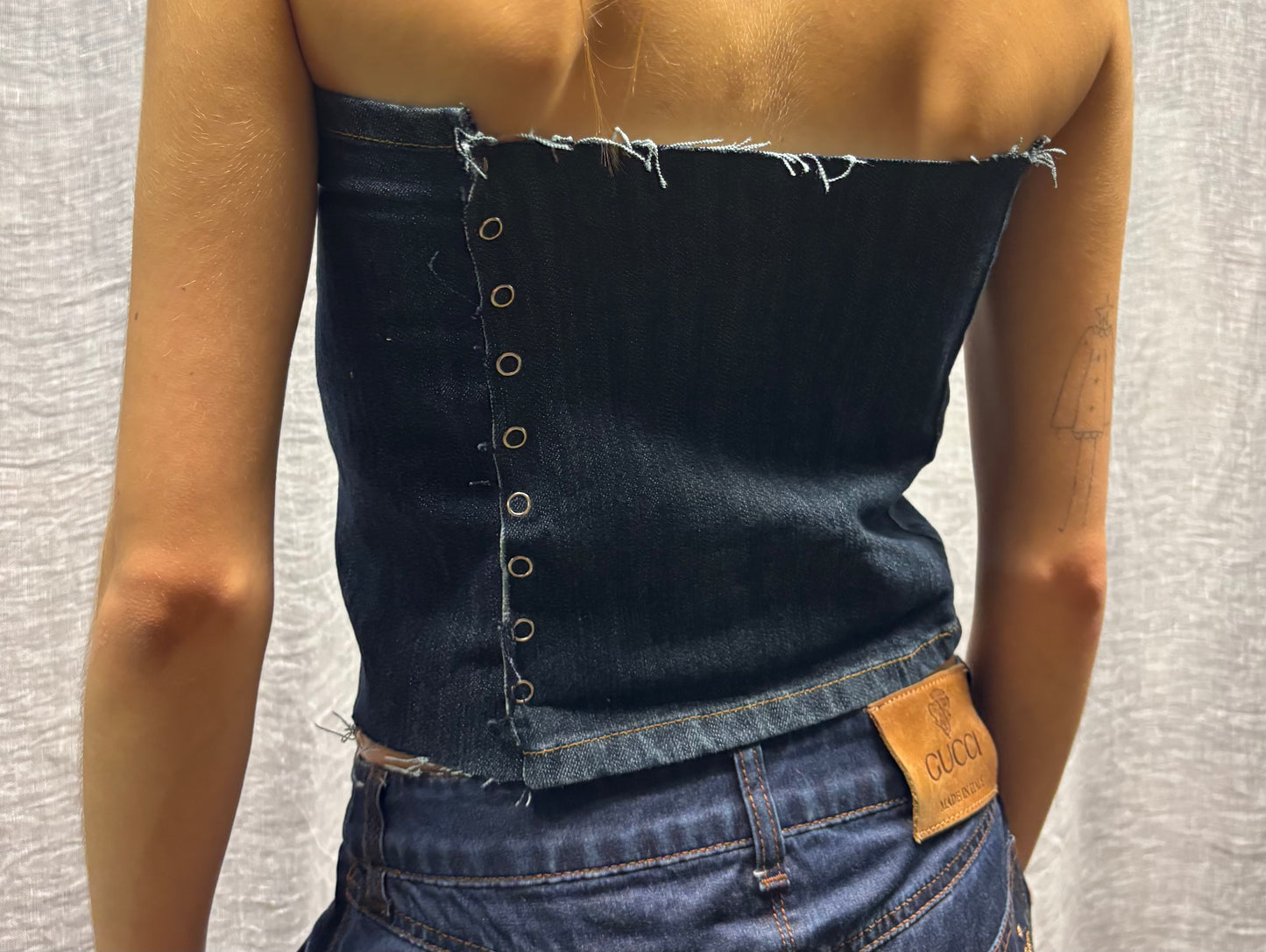 Upcycled denim top