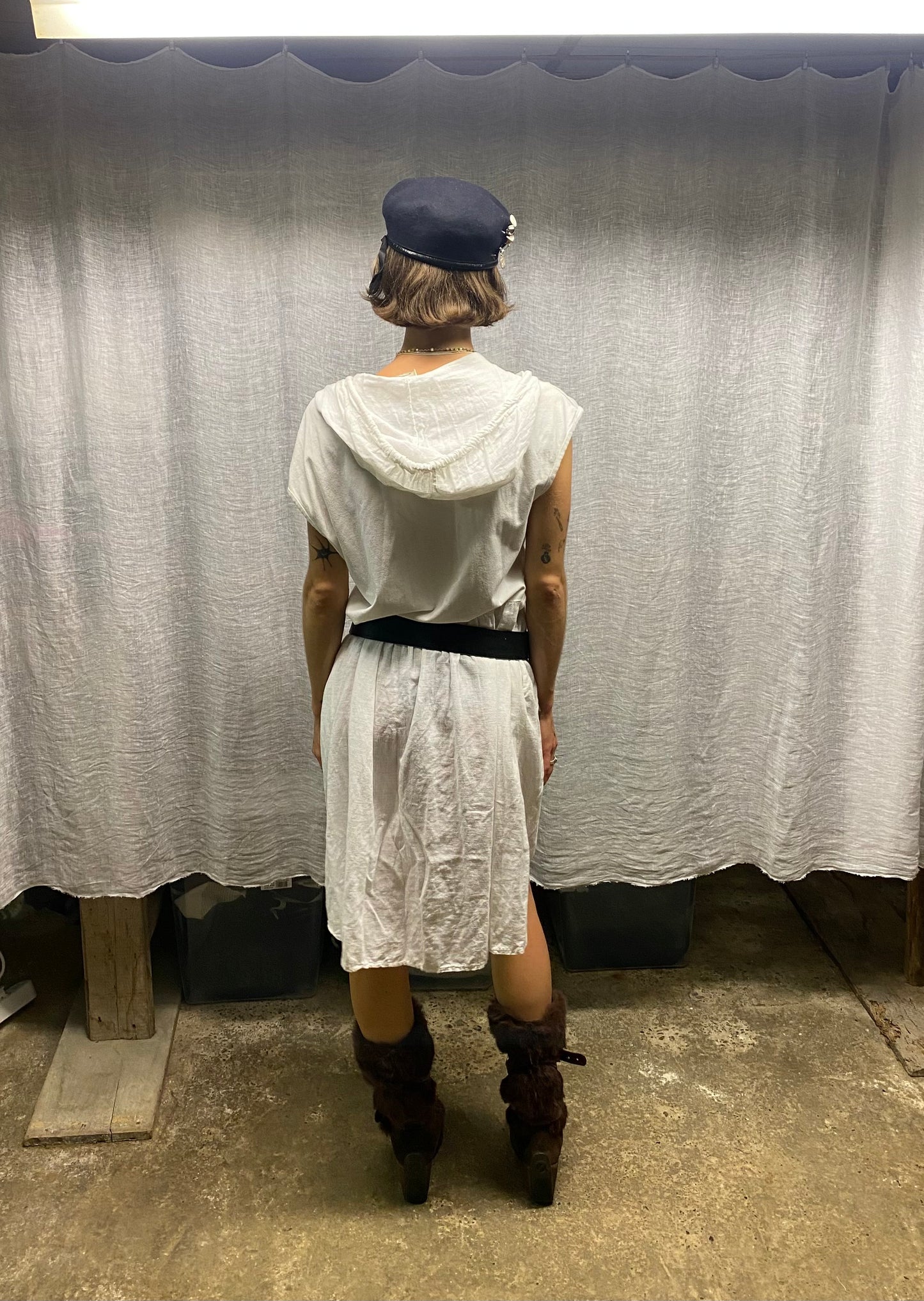 White hooded dress