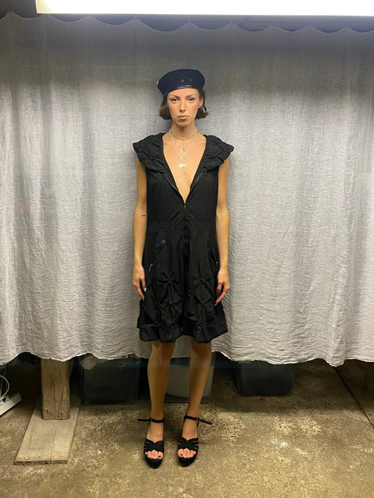 Black long dress with zip