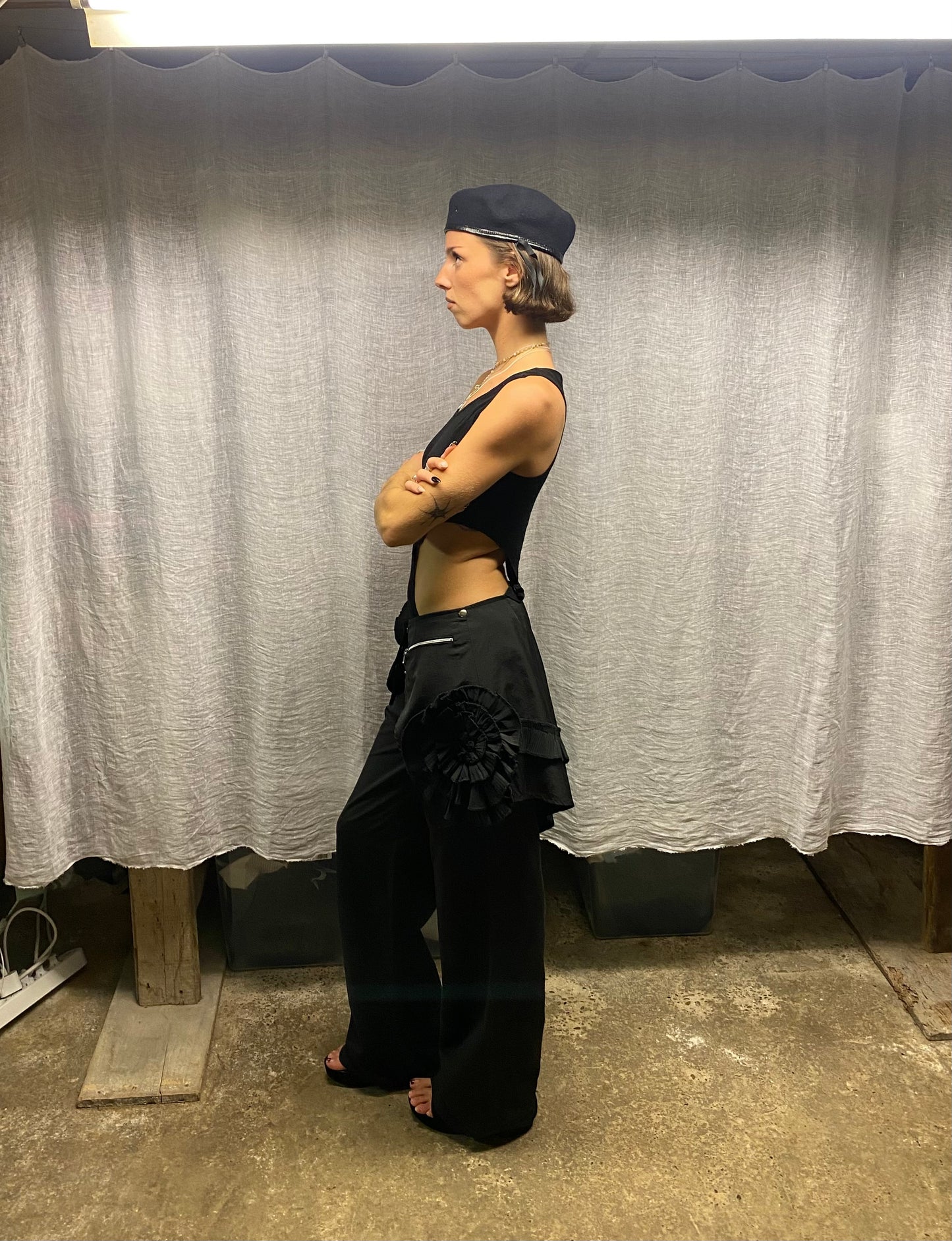 Black pant with skirt