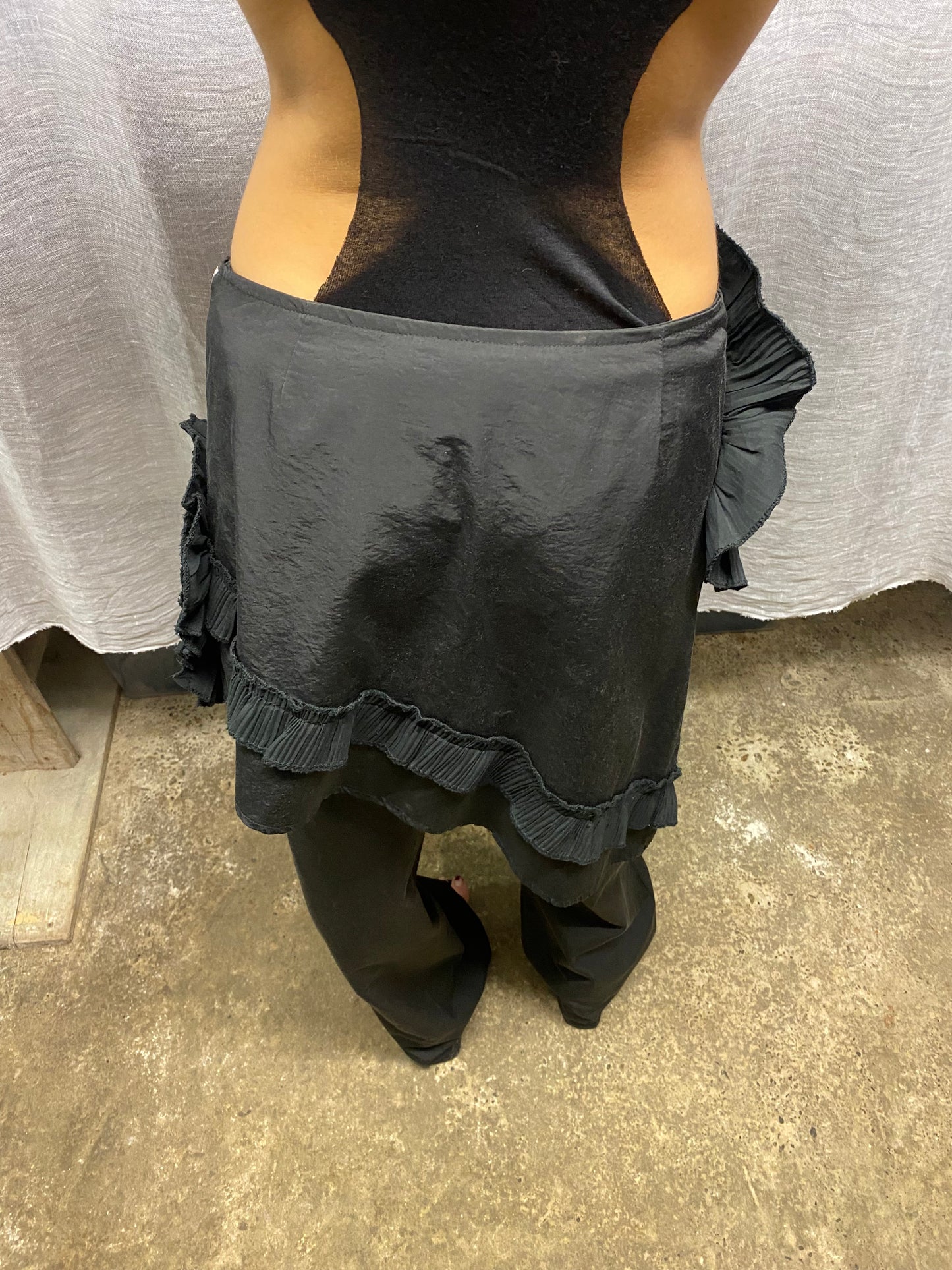 Black pant with skirt