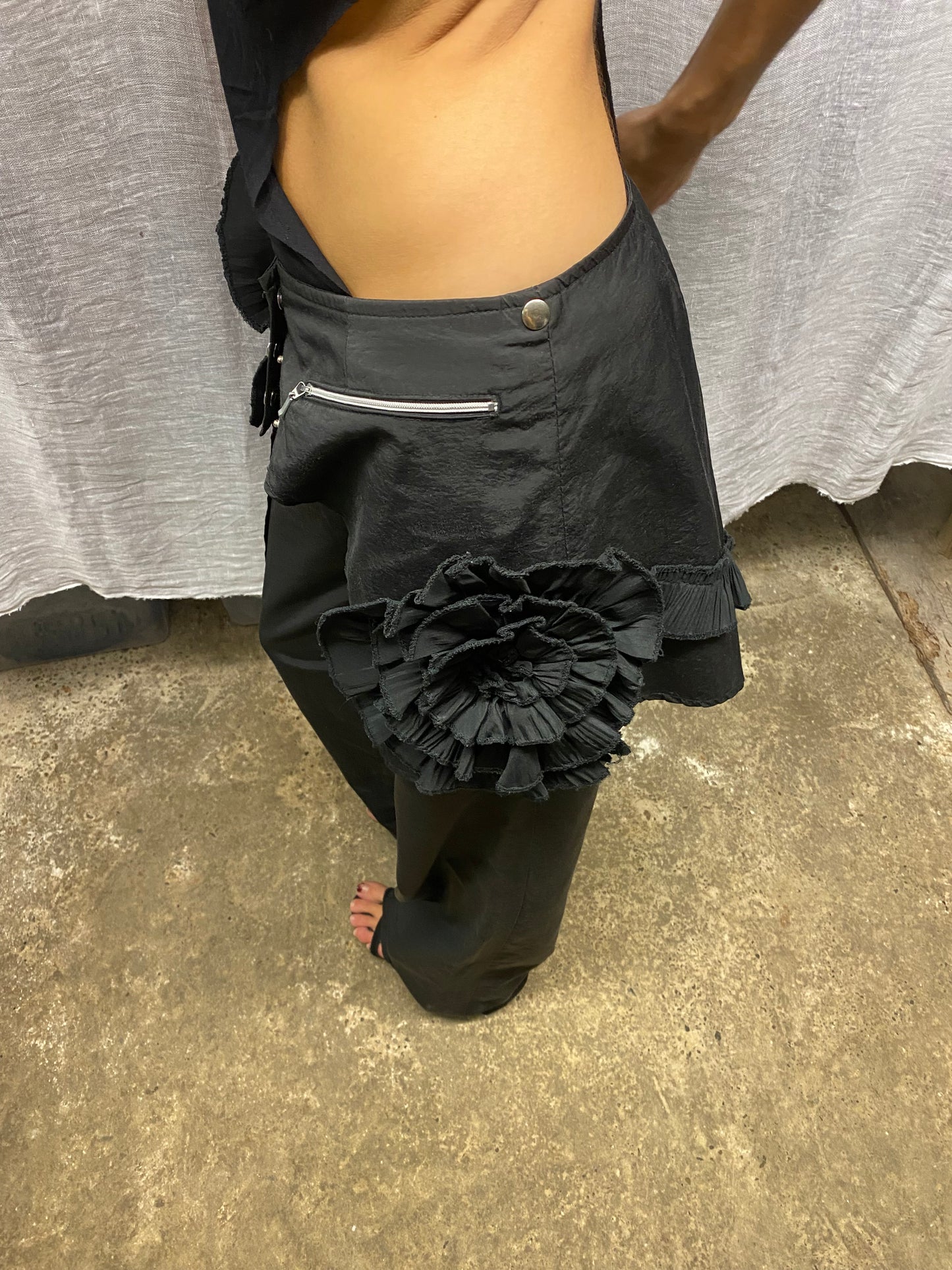 Black pant with skirt