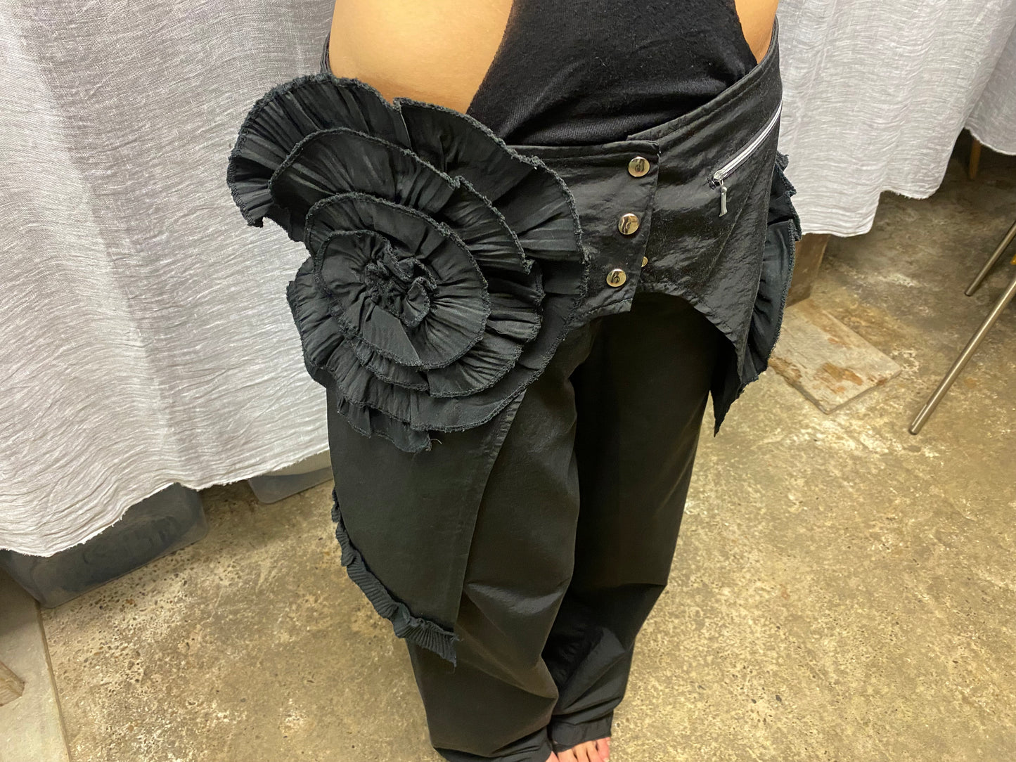Black pant with skirt