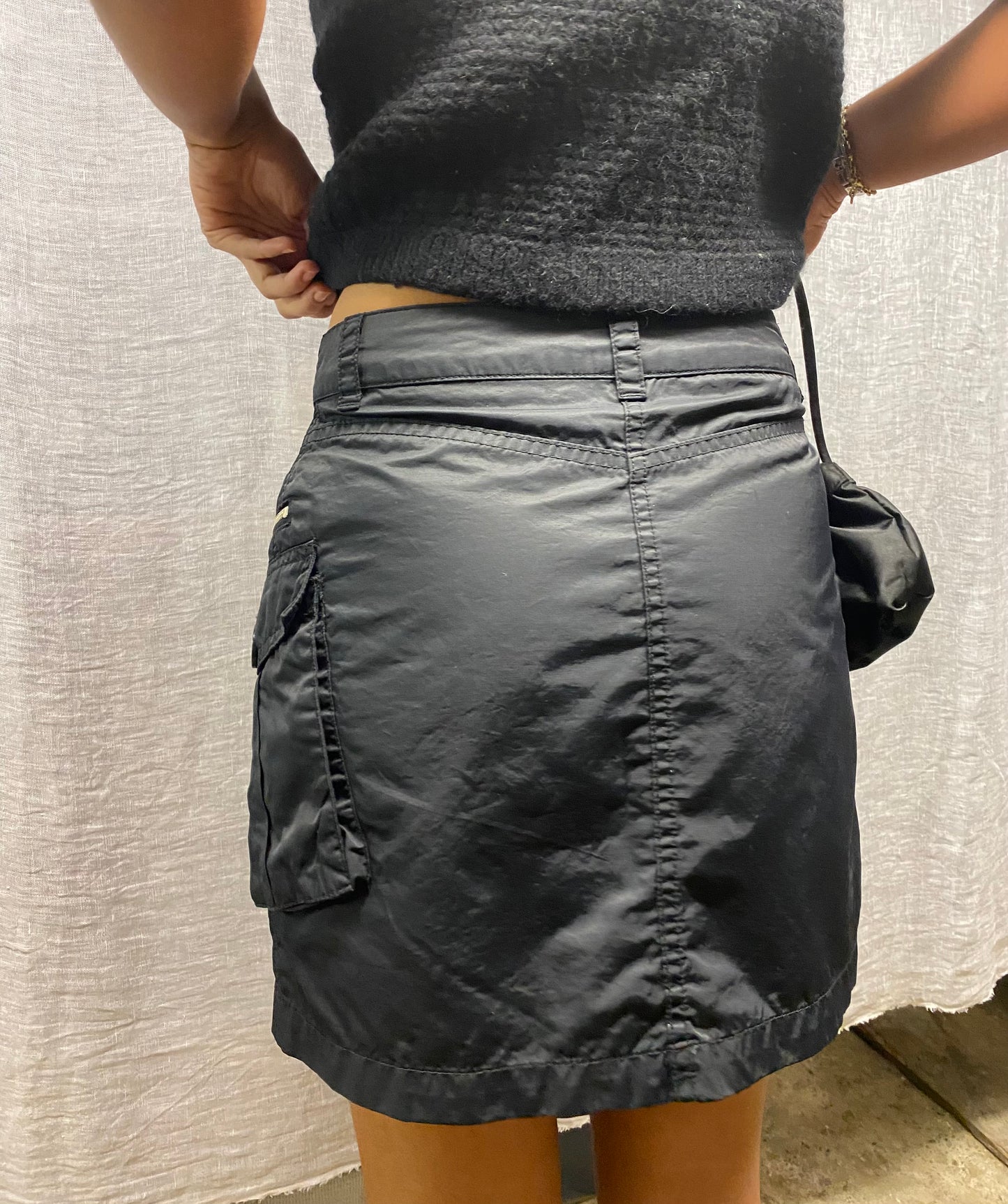 Black mini skirt
