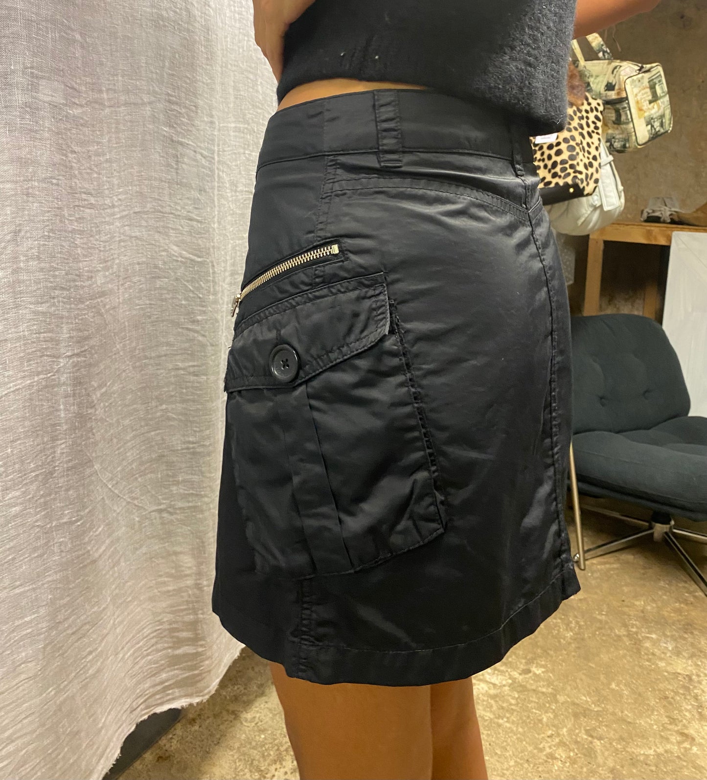 Black mini skirt