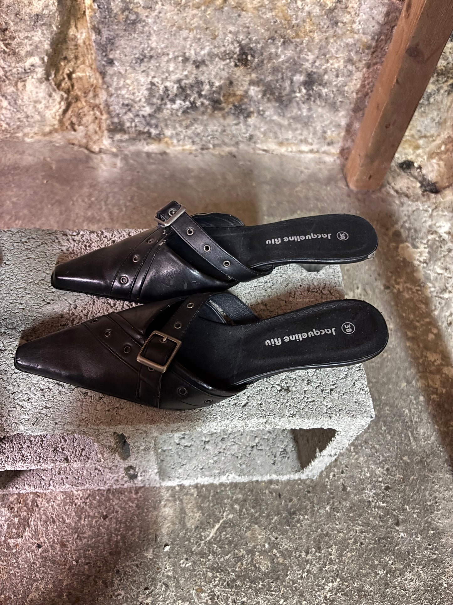 Black pointed heels