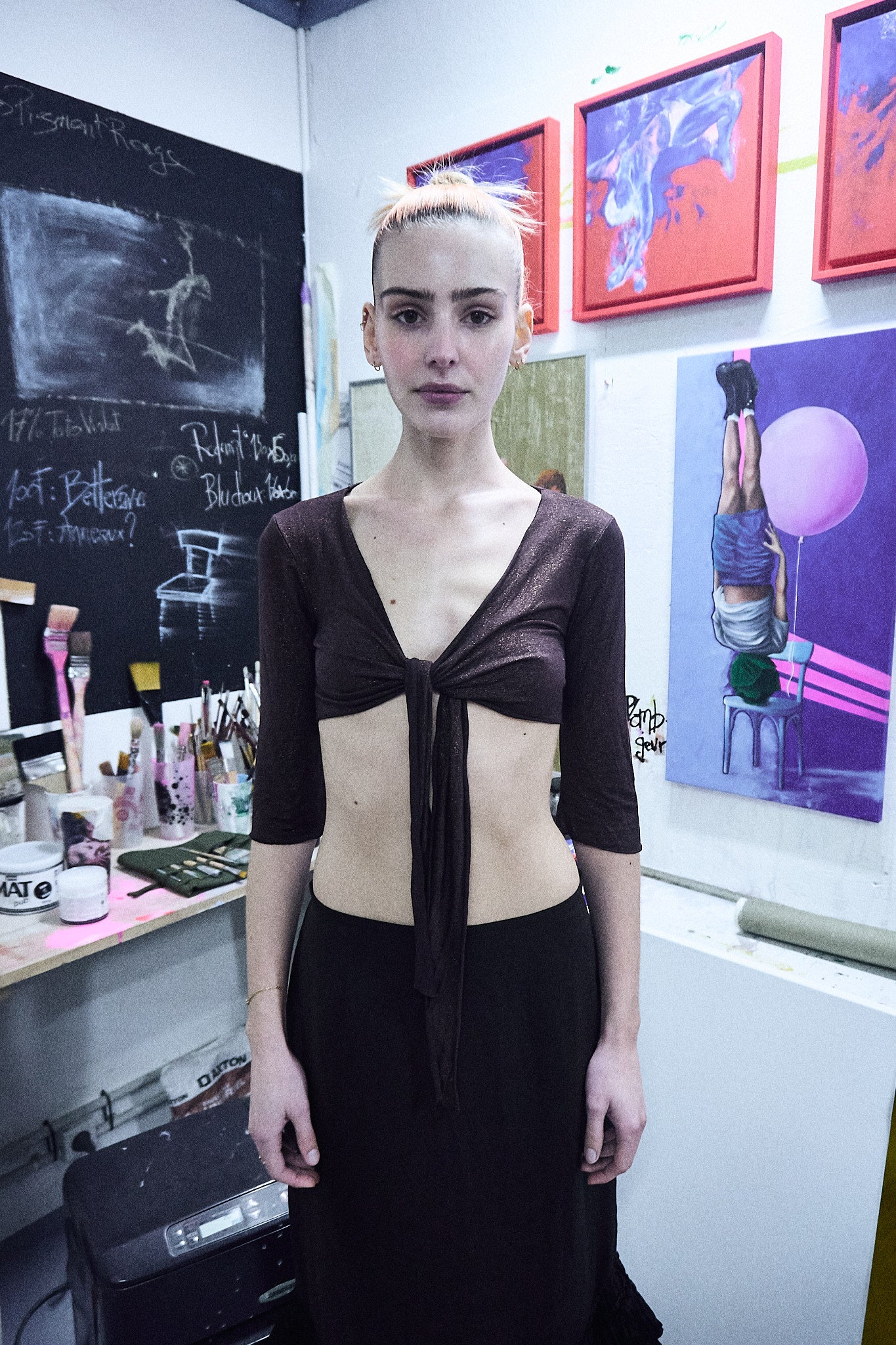 Brown mini top